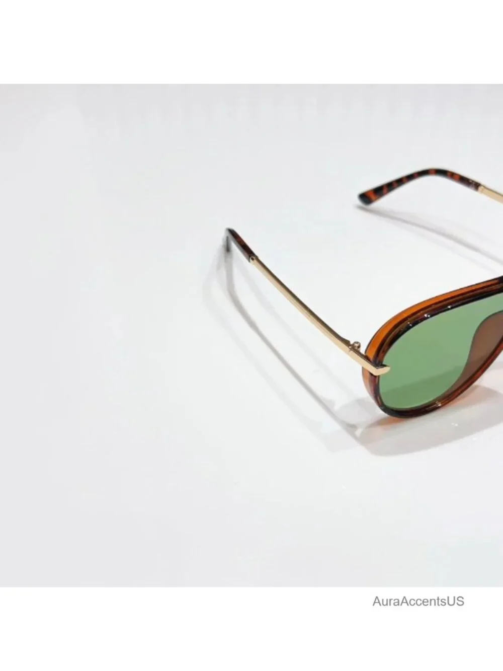 Gold Plated Metal Oversized Aviator Sunglasses Double Bridge UV400